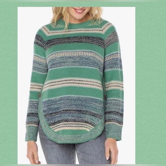 Liverpool Sweaters - Liverpool Women's Raglan Sweater W/Rounded Hem XL